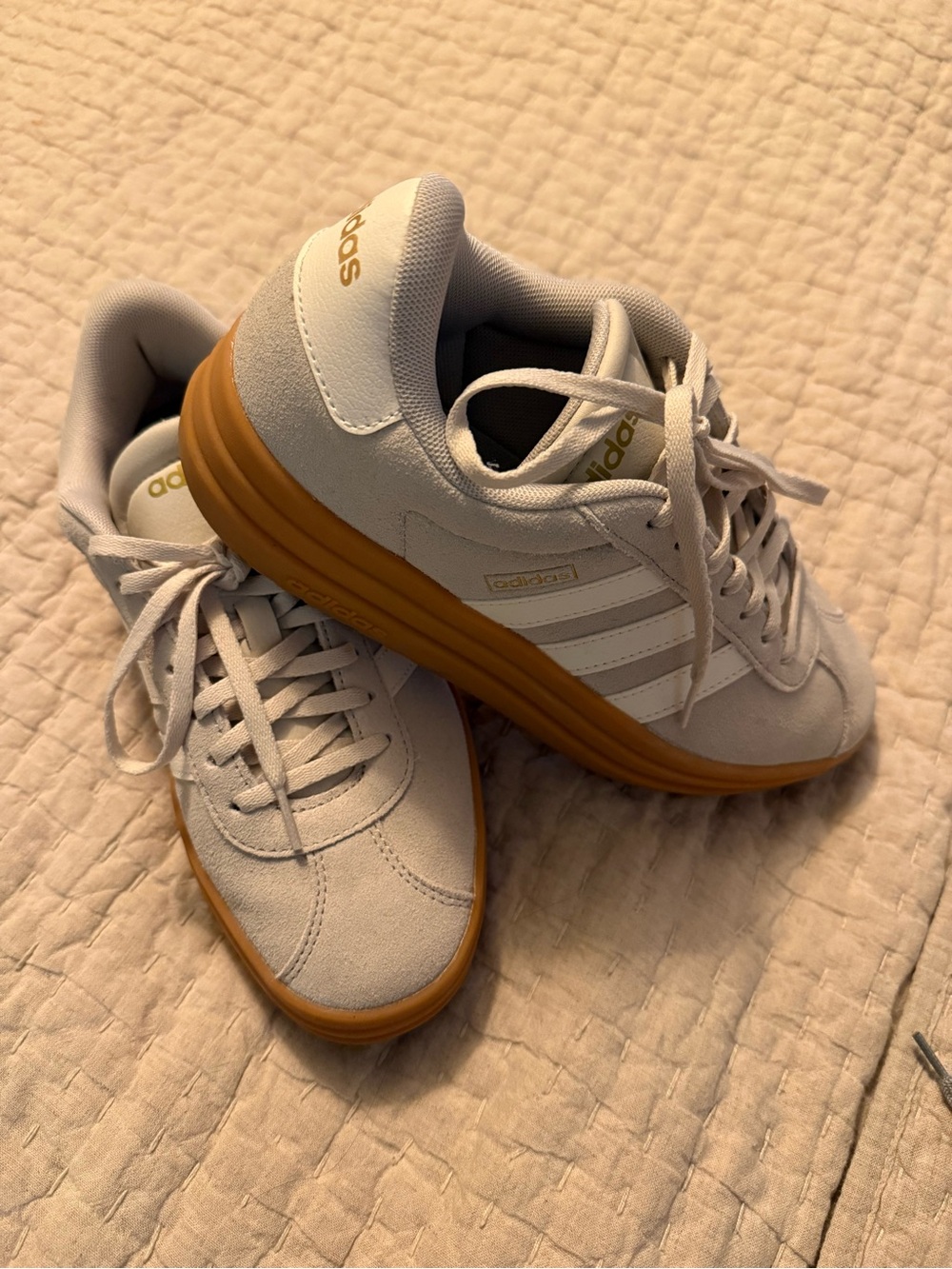 adidas Women’s White Sneakers with Gum Sole